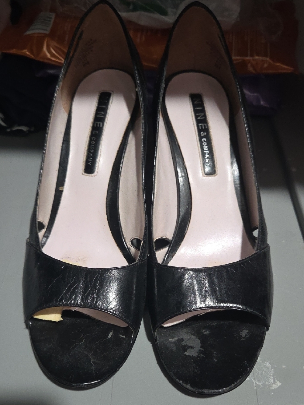 Nine & Co. Black Open-Toe Women's Heels